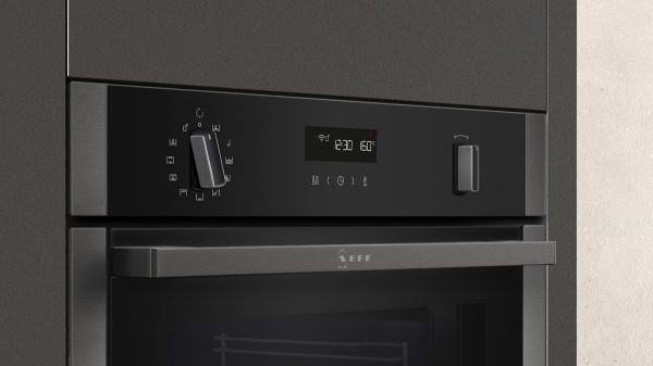 Neff B6ACH7HG0B N50 Built In Single Electric Oven with Slide&Hide controls
