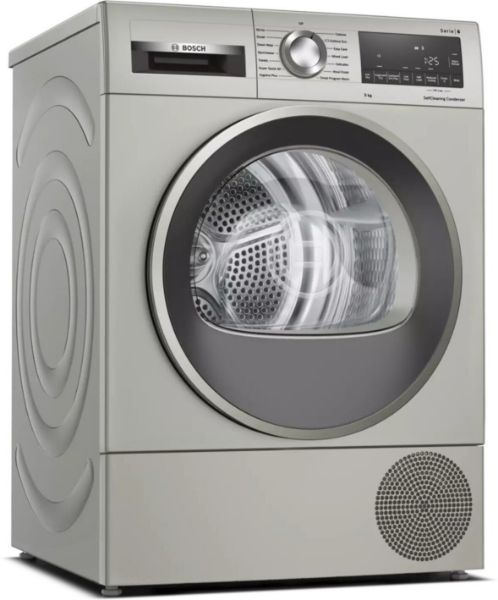 Picture of Bosch WQG245S9GB Serie 6 9kg Heat Pump Tumble Dryer in Silver Inox - Discontinued