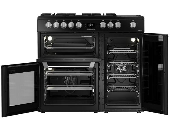 Picture of Leisure PR100F530K Cuisinemaster Pro 100cm Dual Fuel Range Cooker with Three Ovens in Black