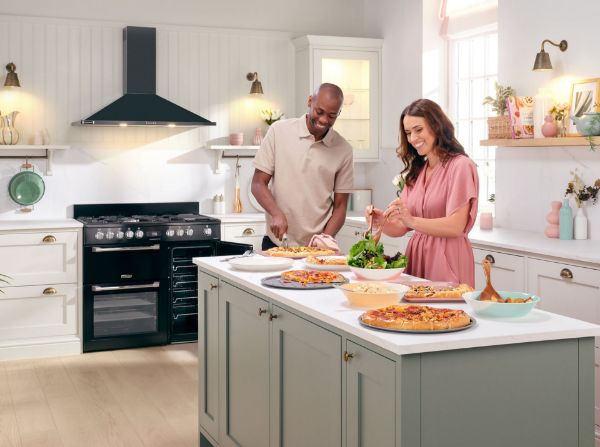 Picture of Leisure PR100F530K Cuisinemaster Pro 100cm Dual Fuel Range Cooker with Three Ovens in Black