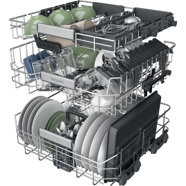 Hotpoint Hydroforce H8I HP42 L UK Built in 14 Place Setting Dishwasher - Ex Display drawers