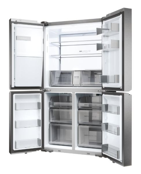 Haier HCR7918EIMP American Style Cube 90 Series 7 Multi Door Fridge Freezer_right angled interior empty