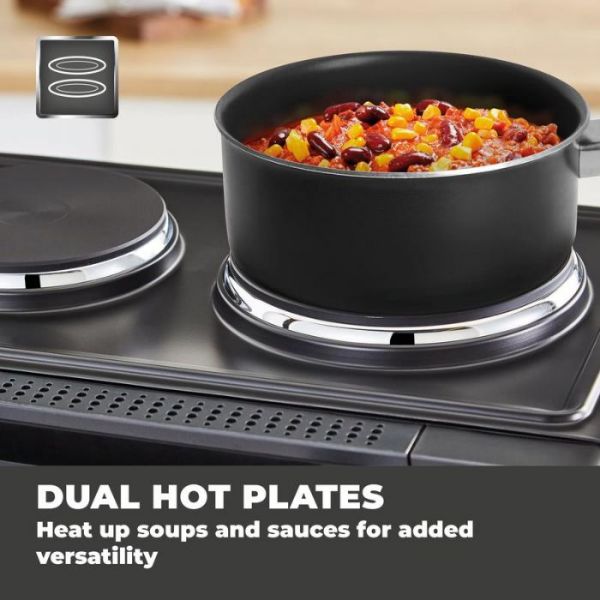 Picture of Tower T14045 42L Mini Oven with Hot Plates in Black with Silver Accents