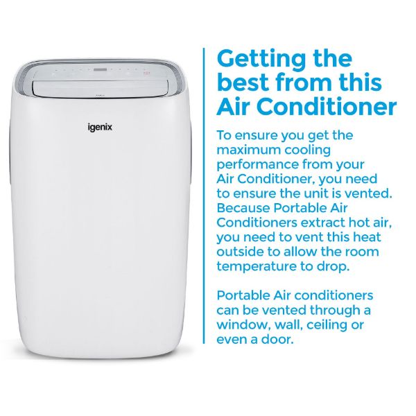 Picture of Igenix IG9919 4-in-1 Portable Air Conditioner with Dehumidifier, Timer and Remote Control