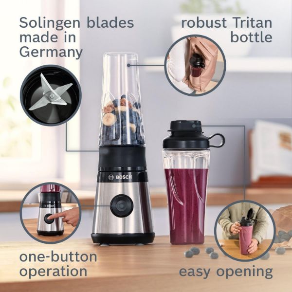 Picture of Bosch MMB2111MG VitaPower Serie 2 450W ProPerformance System Mini Blender - Stainless Steel - Discontinued