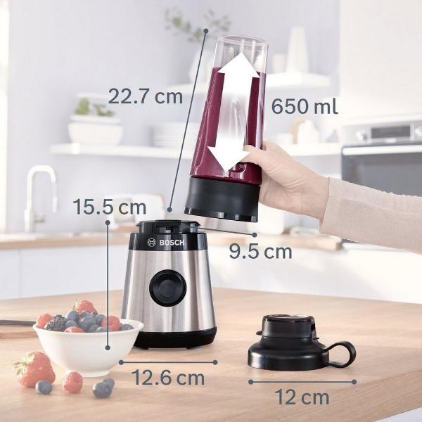 Picture of Bosch MMB2111MG VitaPower Serie 2 450W ProPerformance System Mini Blender - Stainless Steel - Discontinued