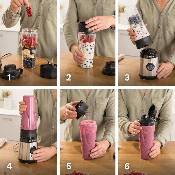 Picture of Bosch MMB2111MG VitaPower Serie 2 450W ProPerformance System Mini Blender - Stainless Steel - Discontinued