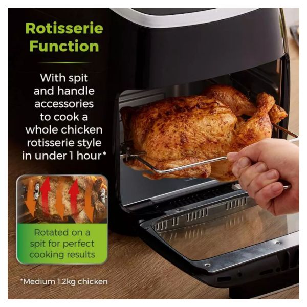 Picture of Tower T17039 Xpress Pro 2000W 11 Litre 5-in-1 Digital Air Fryer Oven with Rotisserie in Black