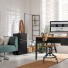 Montpellier MAB2035EK Undercounter Retro Fridge Freezer in Black_room view