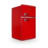 Montpellier MAB2035ER Undercounter Retro Fridge Freezer in Red_side view