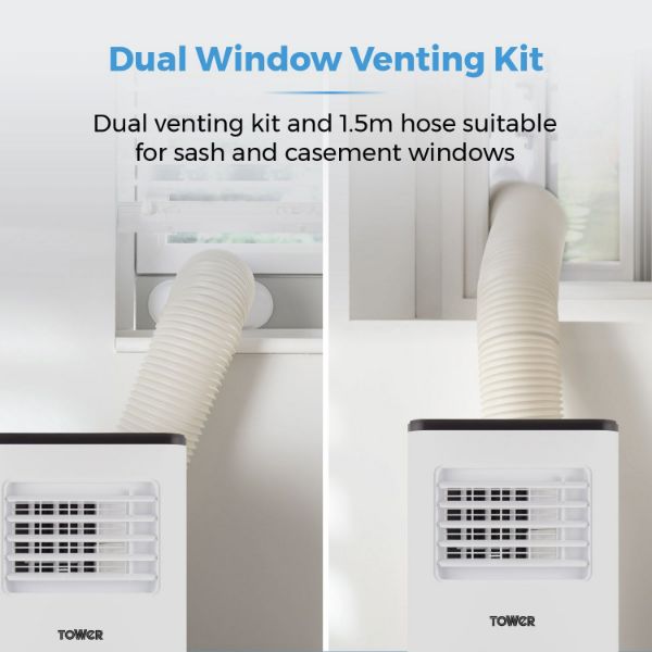 T668013 3 In 1 Air Conditioner Unit with Remote and Timer_dual window venting kit