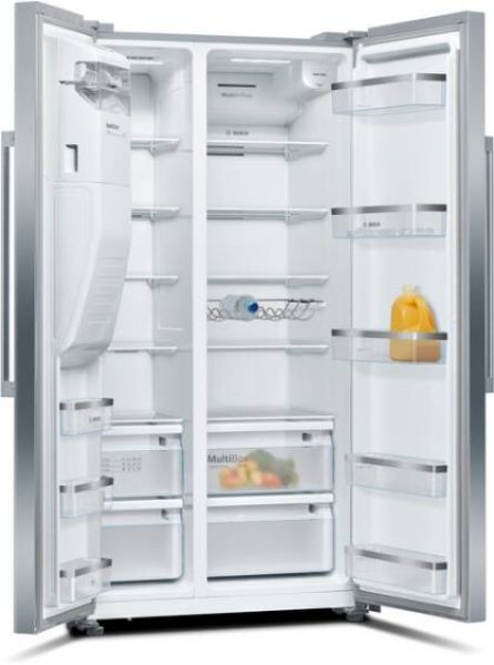 Bosch KAD93AIERG American Style Fridge Freezer in Brushed Steel_open view