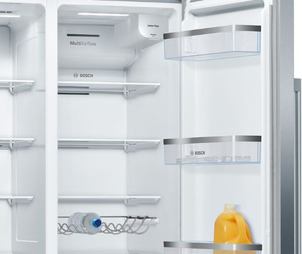 Bosch KAD93AIERG American Style Fridge Freezer in Brushed Steel_shelf view