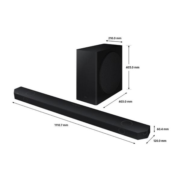 Samsung HW-Q800D/XU 5.1.2ch Soundbar with Wireless Subwoofer - Black_dimensions