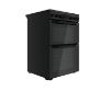 Hotpoint HDEU67V9C2B/UK 60cm Double Oven Electric Cooker with Ceramic Hob - Black_angled view