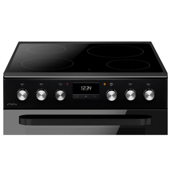 CDA CFC631BL 60cm Double Oven Electric Cooker with Ceramic Hob In Black_controls