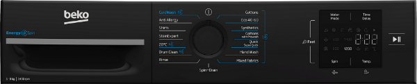 Beko BMN3WT3841B 8kg 1400 Spin Washing Machine in Black_controls
