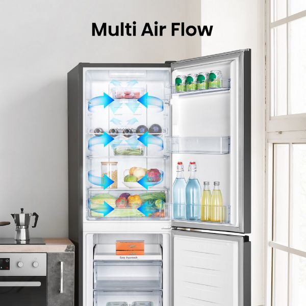 Hisense RB327N4BBE 55cm 50/50 Total No Frost Fridge Freezer - Black Steel_multi air flow