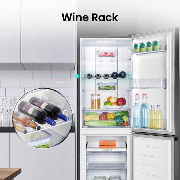 Hisense RB327N4BBE 55cm 50/50 Total No Frost Fridge Freezer - Black Steel_wine rack