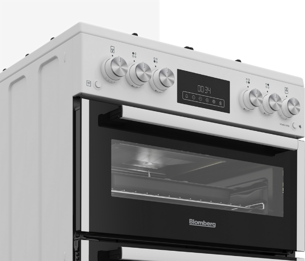 Blomberg GGRN655W 60cm Double Oven Gas Cooker with Gas Hob - White_controls