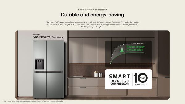 LG GSLC40PYPE 91.3cm Fridge Freezer - Prime Silver_energy saving