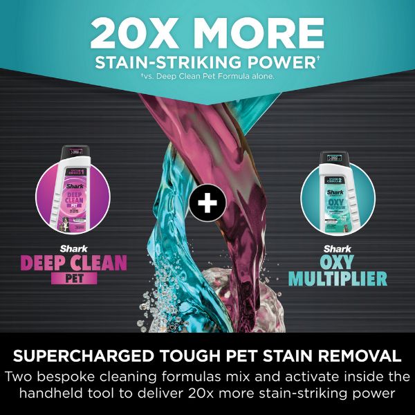 Shark  PX250UKT StainStriker HairPro Pet Stain & Spot Cleaner - Dark Silver & Force Fuchsia_stain striking power