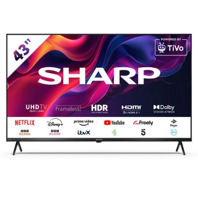 Sharp 4T-C43GK4245KB 43" 4K UHD Frameless Smart TiVo TV 