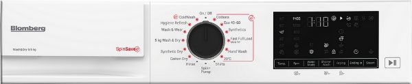 Blomberg LRF854311W 8kg/5kg 1400 Spin  Washer Dryer - White_controls