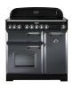 Rangemaster 124190 Classic Deluxe 90 Induction Range Cooker in Slate with Chrome Trim - CDL90EISL/C