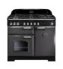 Rangemaster 124230 Classic Deluxe 100 Dual Fuel Range Cooker in Slate with Chrome Trim - CDL100DFFSL/C