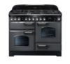 Rangemaster 124280 Classic Deluxe 110 Dual Fuel Range Cooker in  Slate with Chrome Trim - CDL110DFFSL/C