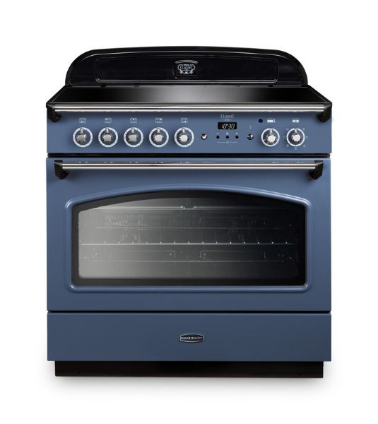 Rangemaster 131710 Classic FX 90 Induction Range Cooker in Stone Blue with Chrome Trim - CLAS90FXEISB/C