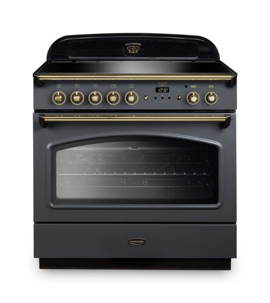 Rangemaster 131790 Classic FX 90 Induction Range Cooker in Slate with Brass Trim - CLAS90FXEISL/B
