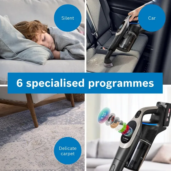 Bosch BBS1041GGB Cordless Handstick Vacuum Cleaner - 80 Minutes Runtime - Graphite_6 specialised programmes