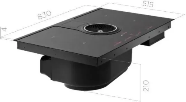 Elica NT-ONE-DO NikolaTesla ONE 83cm Induction Hob with Integrated Extraction - Duct Out_dimensions