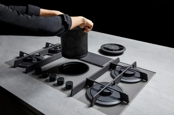 Elica NT-FLAME-BLK-RC NikolaTesla FLAME 80cm Gas Hob in Black - Recirculating_filter2