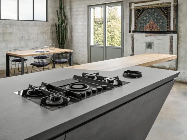 Elica NT-FLAME-BLK-RC NikolaTesla FLAME 80cm Gas Hob in Black - Recirculating_main