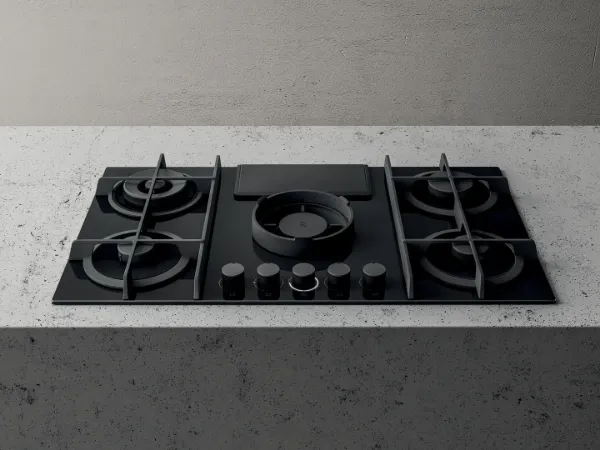 Elica NT-FLAME-BLK-DO NikolaTesla FLAME 80cm Gas Hob in Black - Duct Out_main