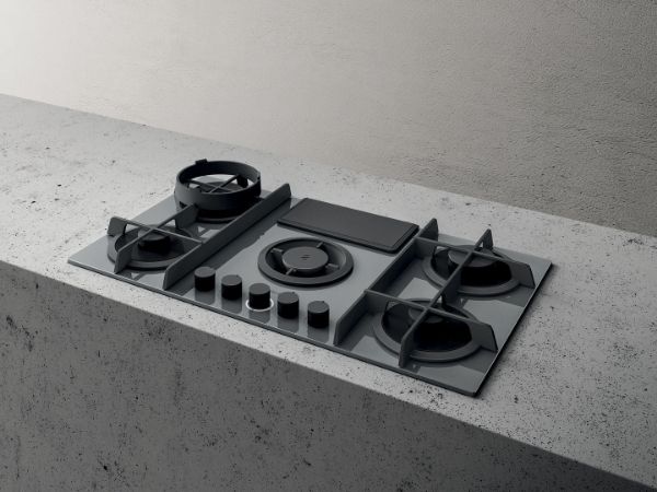 Elica NT-FLAME-GR-DO NikolaTesla FLAME 80cm Gas Hob in Grey - Duct Out_main