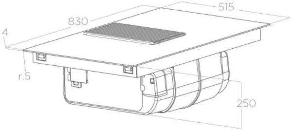 Elica NT-PRIME-S-RC NikolaTesla PRIME S 83cm Induction Hob with Integrated Extraction - Recirculating_dimensions