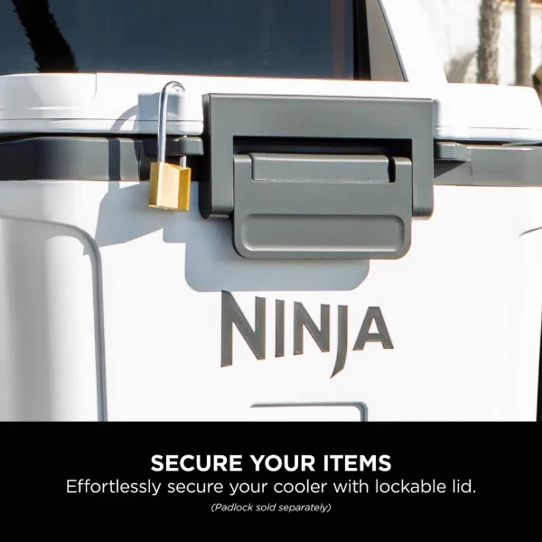 Ninja FB131UKWH FrostVault 30QT/28L Hard Cooler with Dry Zone - White_secure your items