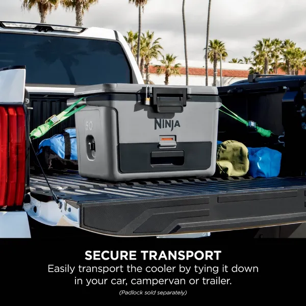 Ninja FB151UKGY FrostVault 50QT/47L Hard Cooler with Dry Zone - Slate Grey_secure transport