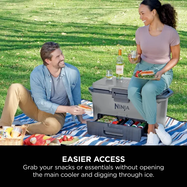 Ninja FB151UKGY FrostVault 50QT/47L Hard Cooler with Dry Zone - Slate Grey_easier access