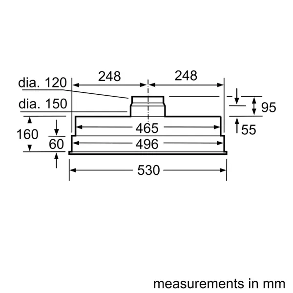 Neff D5645X0GB Integrated Cooker Hood_measurements