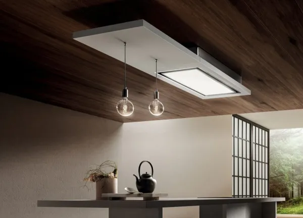 Elica LULL-AT-WW-DO Lullaby 90cm Cooker Hood in White Wood - Duct Out_kitchen view