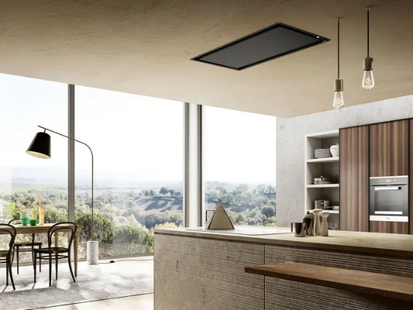 Elica ILLUS-PLS-16-BK Illusion Plus 16cm Cooker Hood in Black_kitchen view