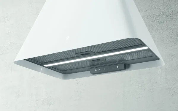 Elica IKONA-LIGHT-WH 60cm Wide Ceiling Mounted Cooker Hood in White_close up