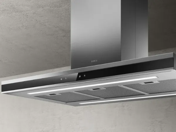 Elica ADELE2-ISL-B-SS ADELE2 90cm Island Cooker Hood in Black Glass/Stainless Steel_main