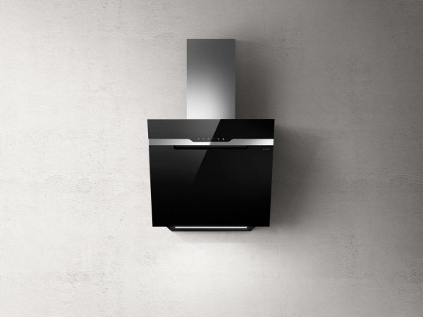 Elica MAJ-ND-BLK-60 Majestic 60cm Wall-Mounted Angled Cooker Hood in Black - No Drip_main
