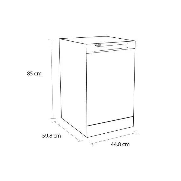 Sensis DWF0110SLEW Slimline Dishwasher - White - 10 Place Settings_dimensions